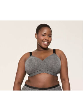 NWT Cacique The Modern Collection Lounge Bra 38DDD Gray Lightly Lined Wireless